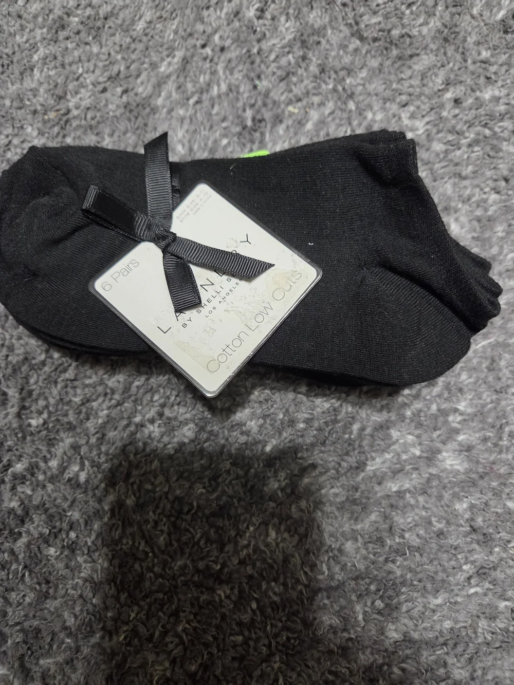 Laundry By Shelli Segal Black Cotton Low Cut Socks - 6 Pairs